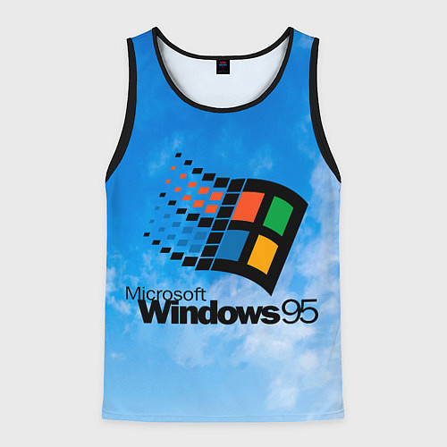 Мужская майка без рукавов Windows 95 logo / 3D-Черный – фото 1