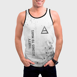 Майка-безрукавка мужская Thirty Seconds to Mars - white gradient вертикальн, цвет: 3D-черный — фото 2