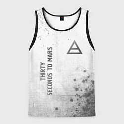 Майка-безрукавка мужская Thirty Seconds to Mars - white gradient вертикальн, цвет: 3D-черный