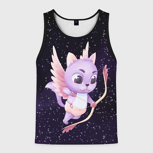 Мужская майка без рукавов Ночной код-купидон / 3D-Черный – фото 1