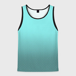 Мужская майка без рукавов Градиент текстура с точками голубой