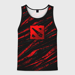 Мужская майка без рукавов Dota 2 - красные потертости