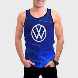 Майка-безрукавка мужская Volkswagen blue poly, цвет: 3D-черный — фото 2