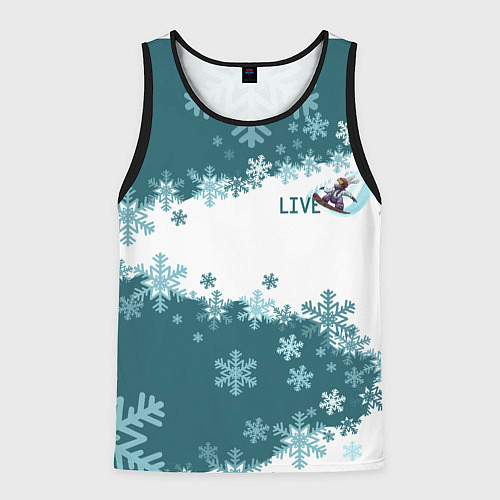 Мужская майка без рукавов Сноуборд это жизнь / 3D-Черный – фото 1