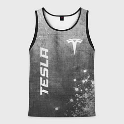 Мужская майка без рукавов Tesla - grey gradient вертикально