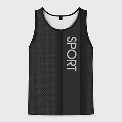 Мужская майка без рукавов Sport чёрно-серый полоса с затемнением