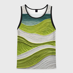 Мужская майка без рукавов Лаймовые волны