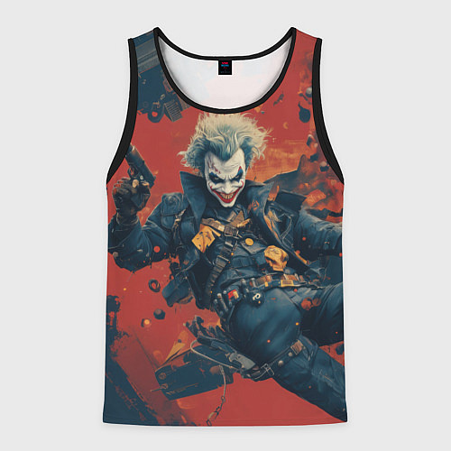 Мужская майка без рукавов Бандит Джокер / 3D-Черный – фото 1