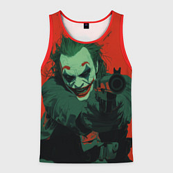 Майка-безрукавка мужская Джокер с револьвером, цвет: 3D-красный