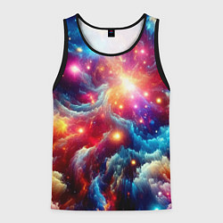 Майка-безрукавка мужская Colorfull neon space clouds - ai art fantasy, цвет: 3D-черный