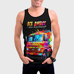 Майка-безрукавка мужская Все дуреют с этих дальнобойщиков, цвет: 3D-черный — фото 2