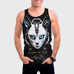 Майка-безрукавка мужская Все дуреют с этих киборгов, цвет: 3D-черный — фото 2