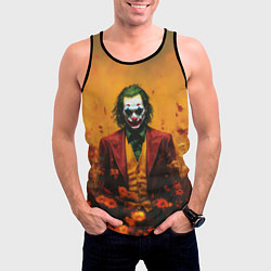 Майка-безрукавка мужская Джокер в поле цветов, цвет: 3D-черный — фото 2