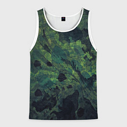 Мужская майка без рукавов Абстракция - green camouflage background