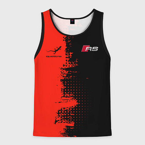 Мужская майка без рукавов AUDI quattro black and red / 3D-Черный – фото 1