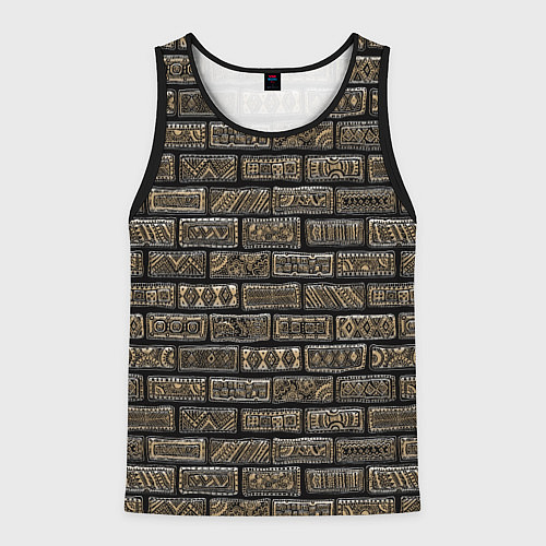 Мужская майка без рукавов Стена из декоративного кирпича / 3D-Черный – фото 1