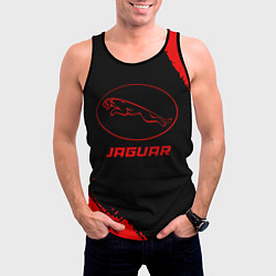 Майка-безрукавка мужская Jaguar - red gradient, цвет: 3D-черный — фото 2