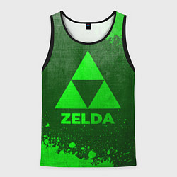 Майка-безрукавка мужская Zelda - green gradient, цвет: 3D-черный