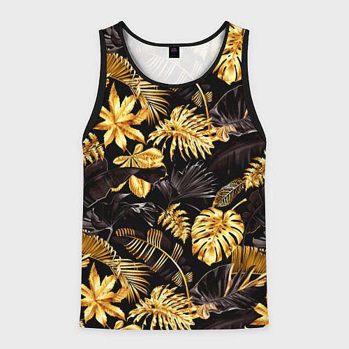 Мужская майка без рукавов Золотые тропики / 3D-Черный – фото 1