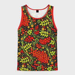 Мужская майка без рукавов Красная рябина хохлома