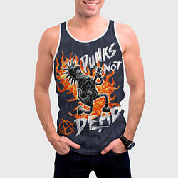 Майка-безрукавка мужская Панк рок с Бендером из Футурамы на металле, цвет: 3D-белый — фото 2