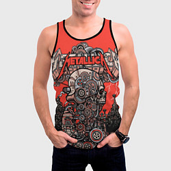 Майка-безрукавка мужская Metallica - iron skeleton, цвет: 3D-черный — фото 2
