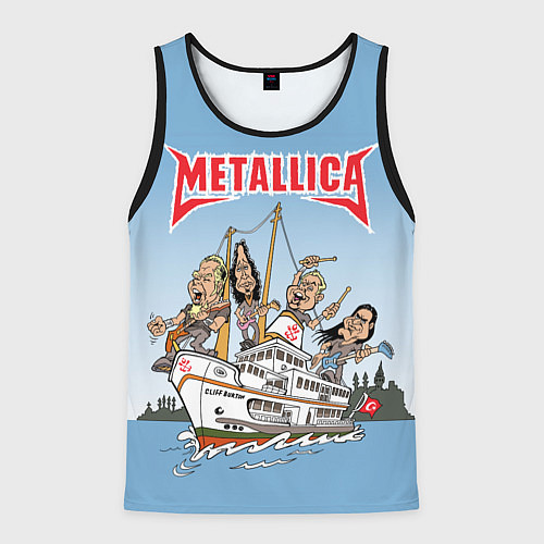 Мужская майка без рукавов Metallica - on the ship / 3D-Черный – фото 1