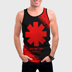 Майка-безрукавка мужская Red Hot Chili Peppers - red gradient, цвет: 3D-черный — фото 2