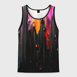 Мужская майка без рукавов Разноцветная рельефная краска текстура