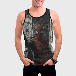 Майка-безрукавка мужская Spider man night, цвет: 3D-черный — фото 2
