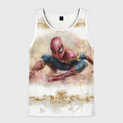 Майка-безрукавка мужская Человек - паук розы и узоры, цвет: 3D-белый