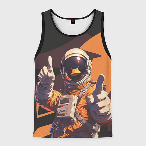 Мужская майка без рукавов Птичий астронавт / 3D-Черный – фото 1