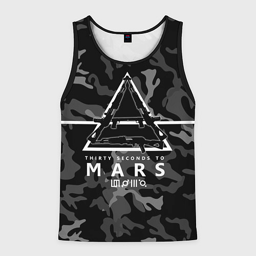 Мужская майка без рукавов 30 Seconds to Mars - poster / 3D-Черный – фото 1