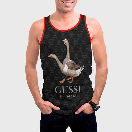 Мужская майка без рукавов Гуси га-га-га / 3D-Красный – фото 3
