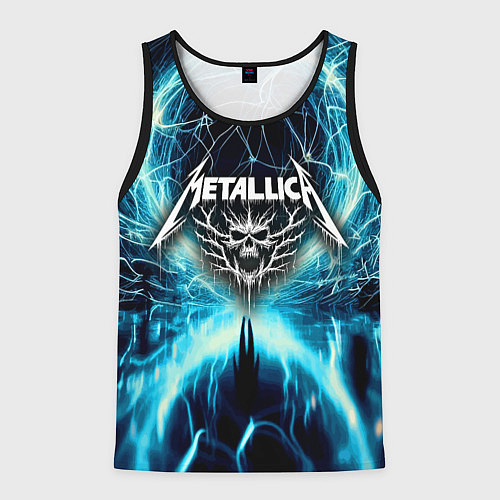 Мужская майка без рукавов Neon glow - Metallica / 3D-Черный – фото 1