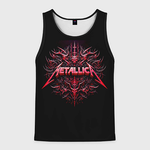 Мужская майка без рукавов Металлика - геральдический орнамент / 3D-Черный – фото 1