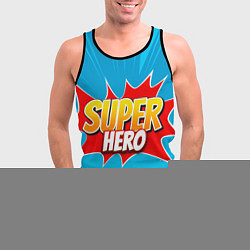 Майка-безрукавка мужская Superhero comic style, цвет: 3D-черный — фото 2