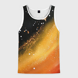 Мужская майка без рукавов Черно-оранжевая блестящая текстура