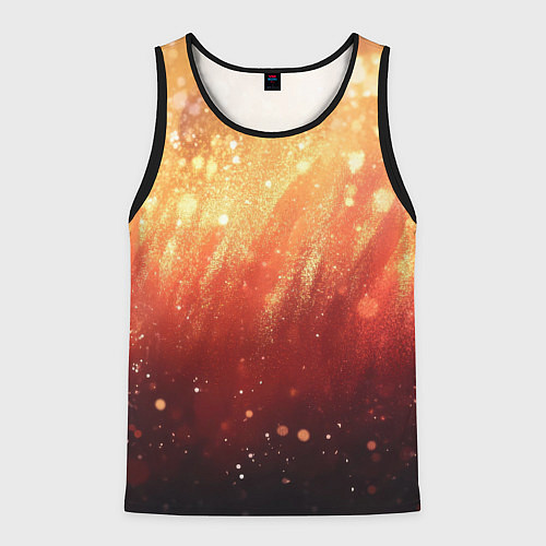 Мужская майка без рукавов Желто-красная текстура блестящая / 3D-Черный – фото 1