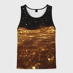 Мужская майка без рукавов Золотистые крупицы на черном