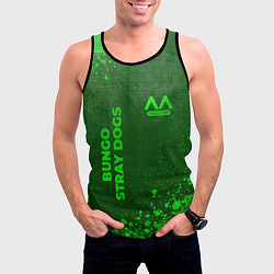 Майка-безрукавка мужская Bungo Stray Dogs - green gradient вертикально, цвет: 3D-черный — фото 2