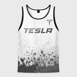 Майка-безрукавка мужская Tesla - white gradient посередине, цвет: 3D-черный