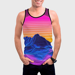 Майка-безрукавка мужская Неоновый закат, цвет: 3D-черный — фото 2