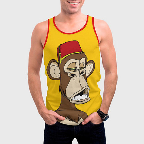 Мужская майка без рукавов NFT ape monkey / 3D-Красный – фото 3