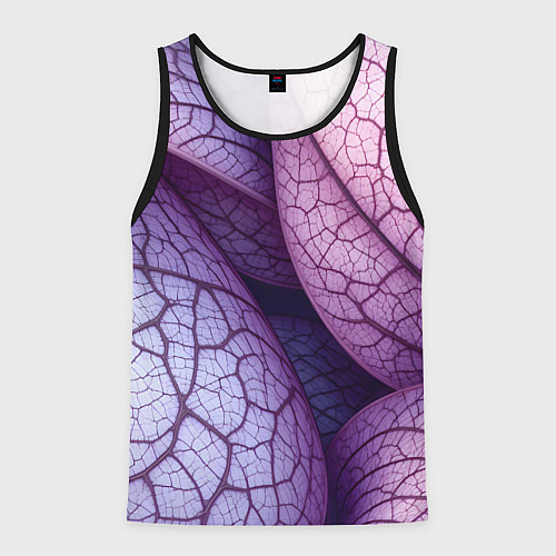Мужская майка без рукавов Прожилки экзотического растения / 3D-Черный – фото 1