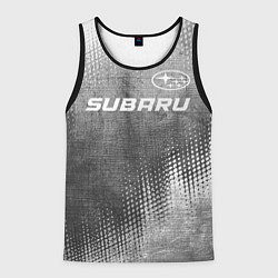 Майка-безрукавка мужская Subaru - grey gradient посередине, цвет: 3D-черный