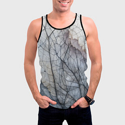 Майка-безрукавка мужская Прожилки листьев, цвет: 3D-черный — фото 2
