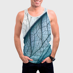 Майка-безрукавка мужская Листья с прожилками, цвет: 3D-белый — фото 2