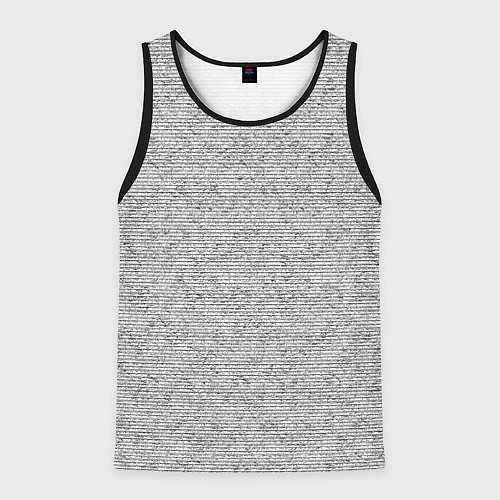 Мужская майка без рукавов Текстура в тонкую полоску серый / 3D-Черный – фото 1