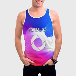 Майка-безрукавка мужская Portal закат, цвет: 3D-белый — фото 2